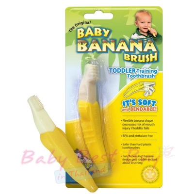 á»Ã§ÊÕ¿Ñ¹¹Ç´àË§×Í¡à´ç¡ Baby Banana Teething Toothbrush for Infants