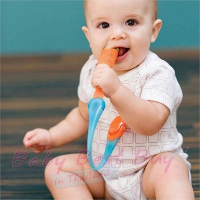 ¤ͧ๡ʧ Boon Gnaw Multi-Purpose Teething Tether Blue Raspberry/Tangerine