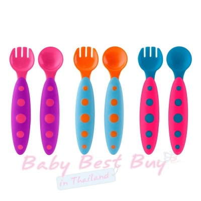 ش͹ Boon Modware Toddler Utensils Multicolor Magenta