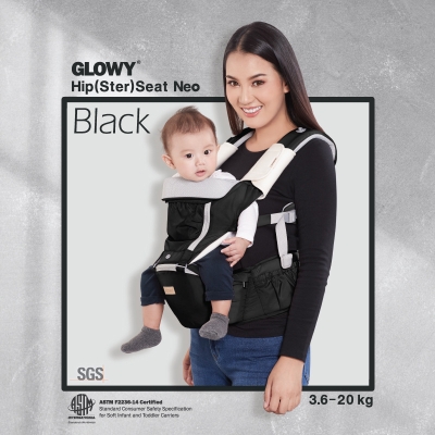 Glowy Hip (ster) Seat Neo Baby Carrier Black