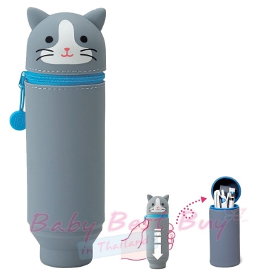 ͧԹͫ⤹ Lihit Lab Smart Fit Punilabo Pen Case Grey Cat