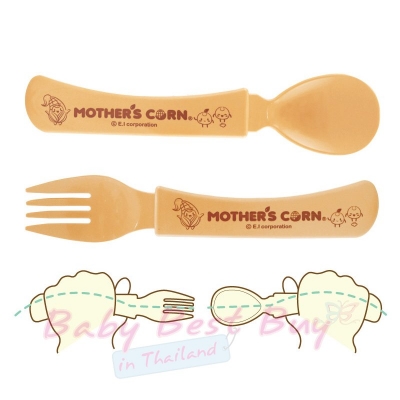 ش͹ Mothers Corn Junior Spoon and Fork Set