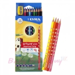 ดินสอสีไม้แท่งสามเหลี่ยม Lyra Groove Slim Colored Pencil 12 colors