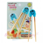 ตะเกียบเด็กหัดคีบ Mothers Corn Chopsticks Training Set Blue