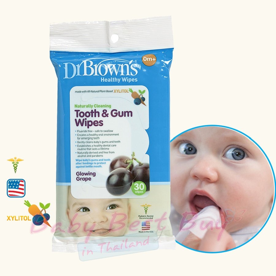 dr brown's tooth and gum wipes